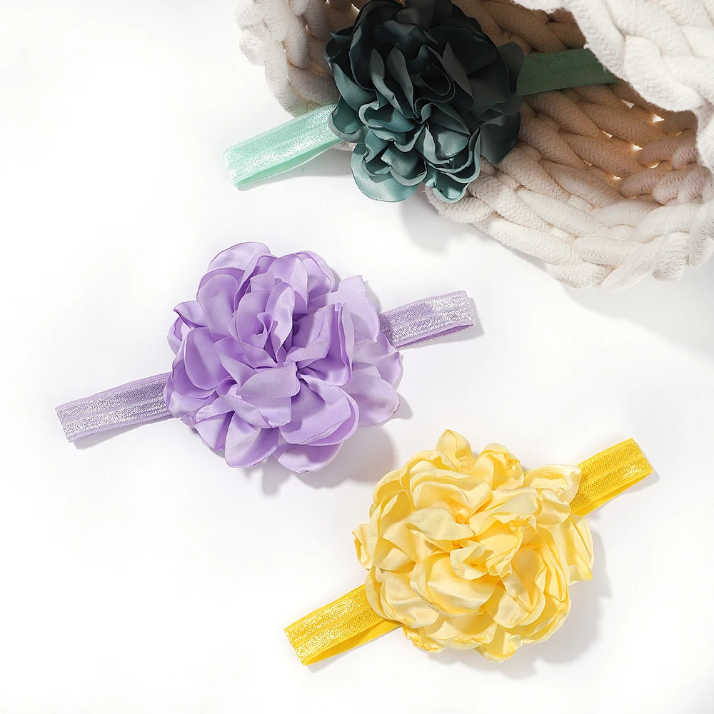 1pcs Girls Elastic Nylon Artificial Flower Headband Children Hair Bands Newborn Infant Photo Shoot Kids Baby Hair Accessories