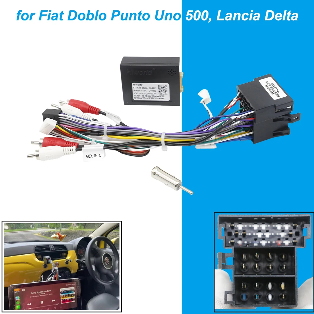 

Жгут проводов CAN-шины, для Fiat Doblo Punto Uno 500, Lancia Delta, кабельный адаптер ISO, Plug and Play, для 16-контактного автомобильного Android