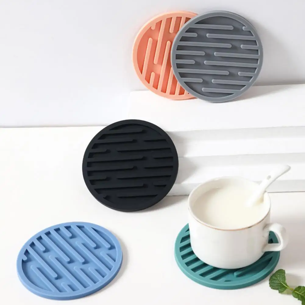 Mug Pad Delicate Kitchen Dining Placemat Table Mat Coaster No Odor Round Coaster Heat Insulation Non-slip Drain Pad Coaster