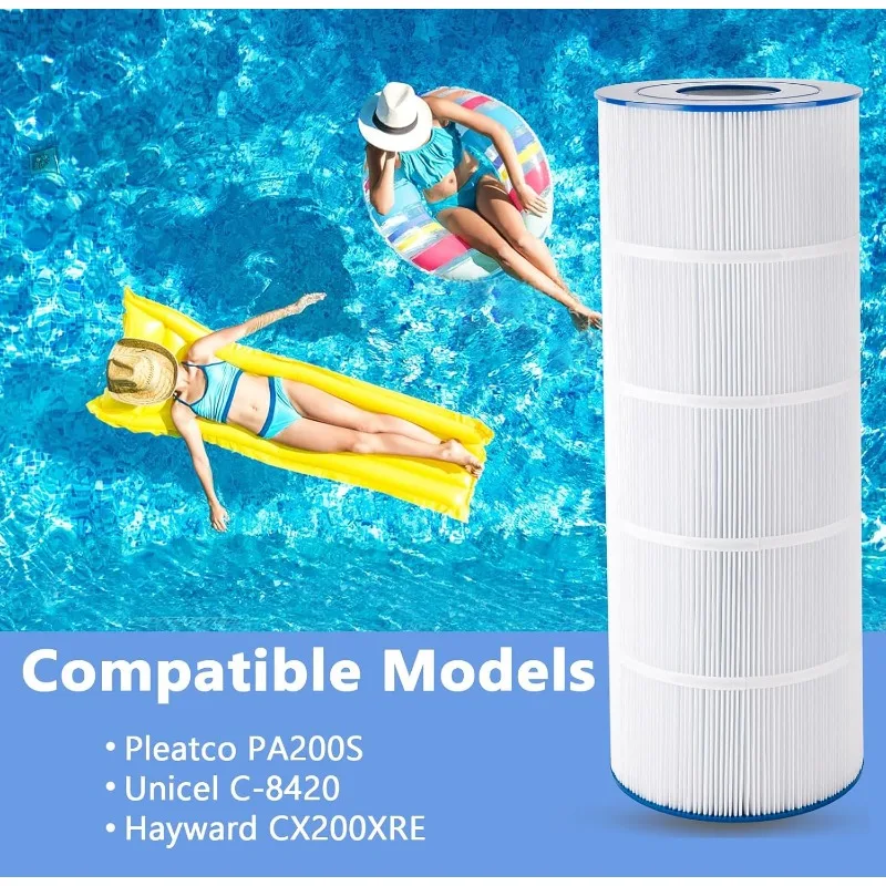 Pool Filter Compatible with C200S, , SwimClear C200S, Unicel C-9442, Ultral-D5, 200 sq.ft Filter Cartridge 1 Pack