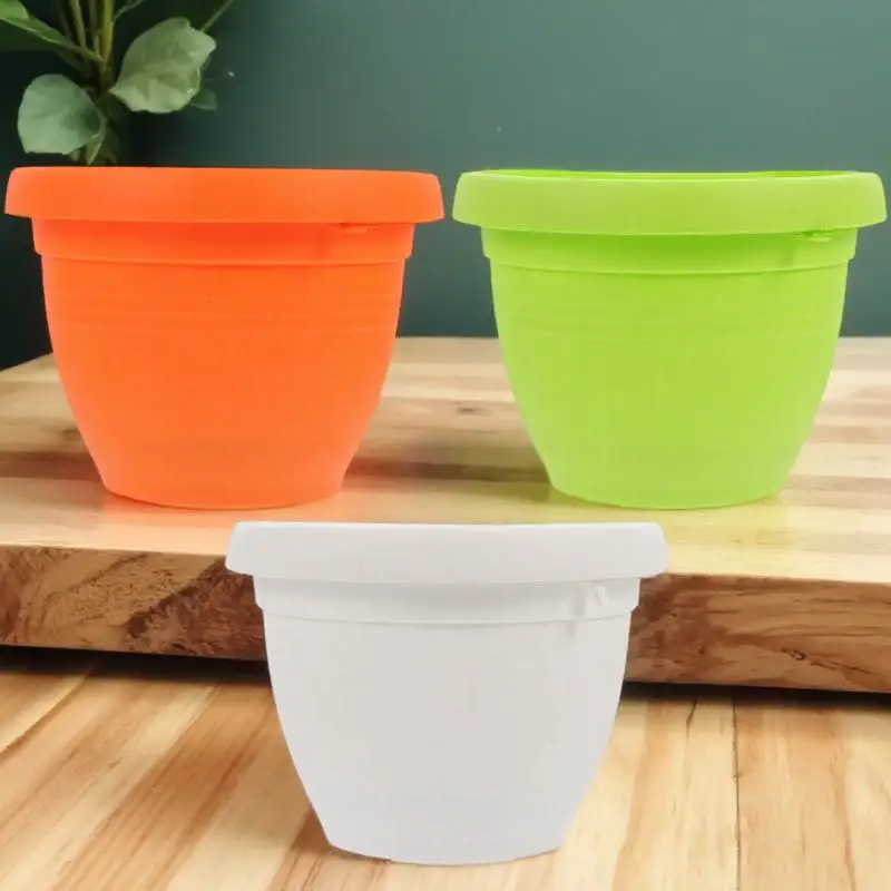 

3Pcs Drain Flowerpots Gutter Downspout Durable Plastic Hanging Flowerpot for Household Garden Balcony Ornament