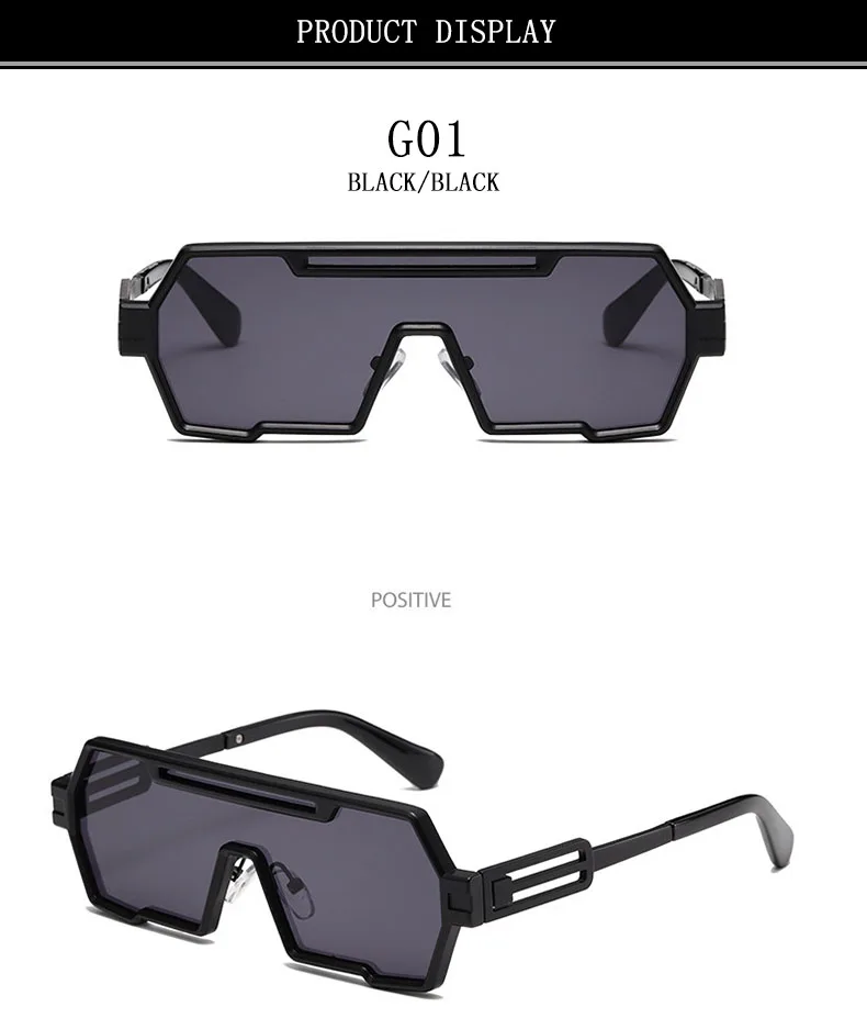 Heavy Metal Steampunk Sonnenbrille Für Männer Platz Vintage Punk Mode Gläser Retro Gafas De Sol Hombre Lunette De Soleil Homme – Detail 17