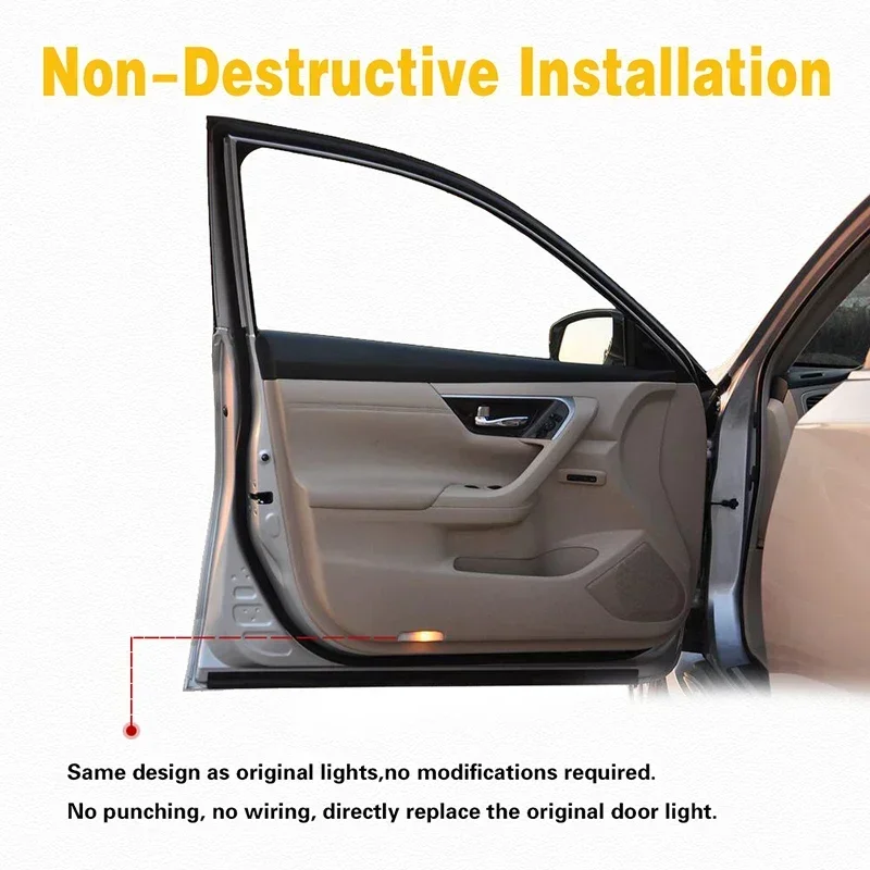 

2pcs Car Door Projector Lamp Welcome LED Lights Decoration for Nissan MAXIMA Logo 2004-2016 2005 2006 2008 2007 2010 2011 2013