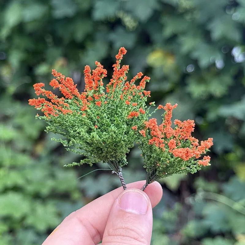 5pcs 3/6cm Simulation Flower Model Shrub Vegetation Model Platform Decoration Landscape Sand Table Landscaping Doll House DIY