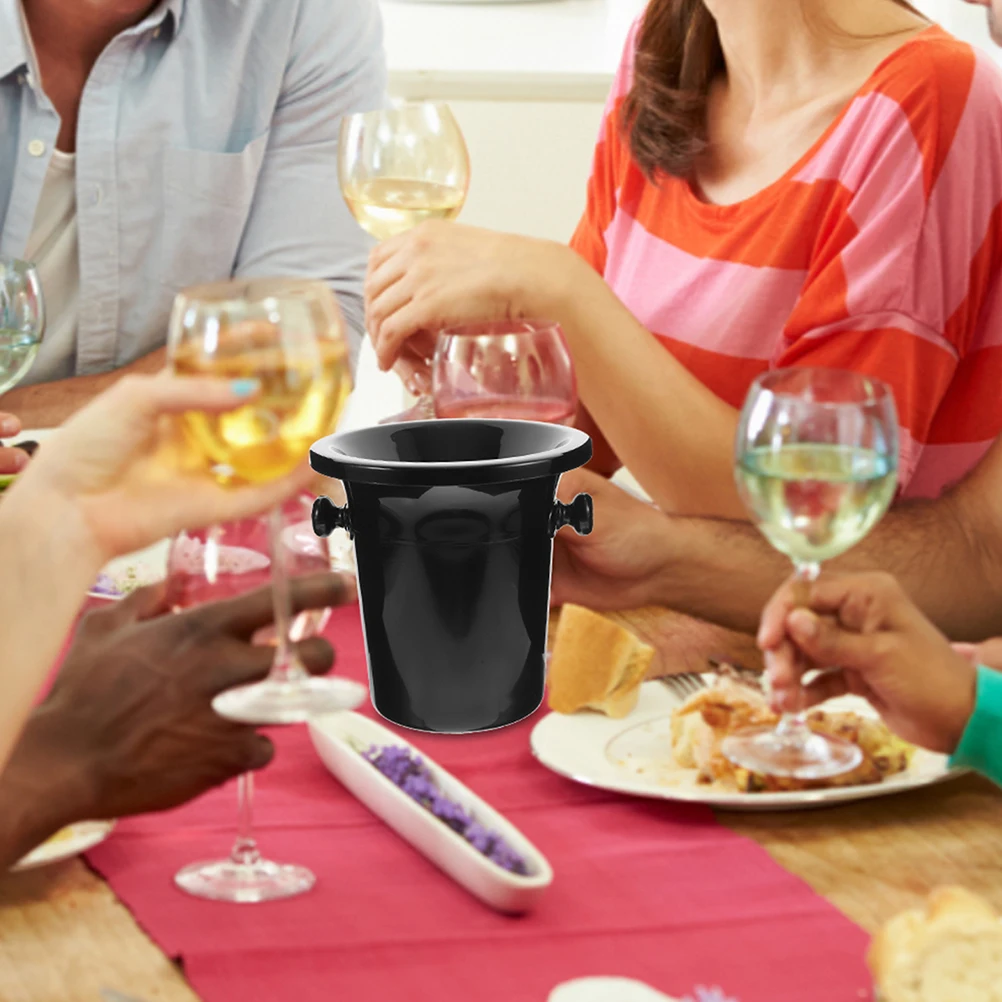 

Plastic Ice Bucket for Cooler Funnel Shape Dual Ears Spitting Barrels Western Style Beverage Cooling Container Tasting