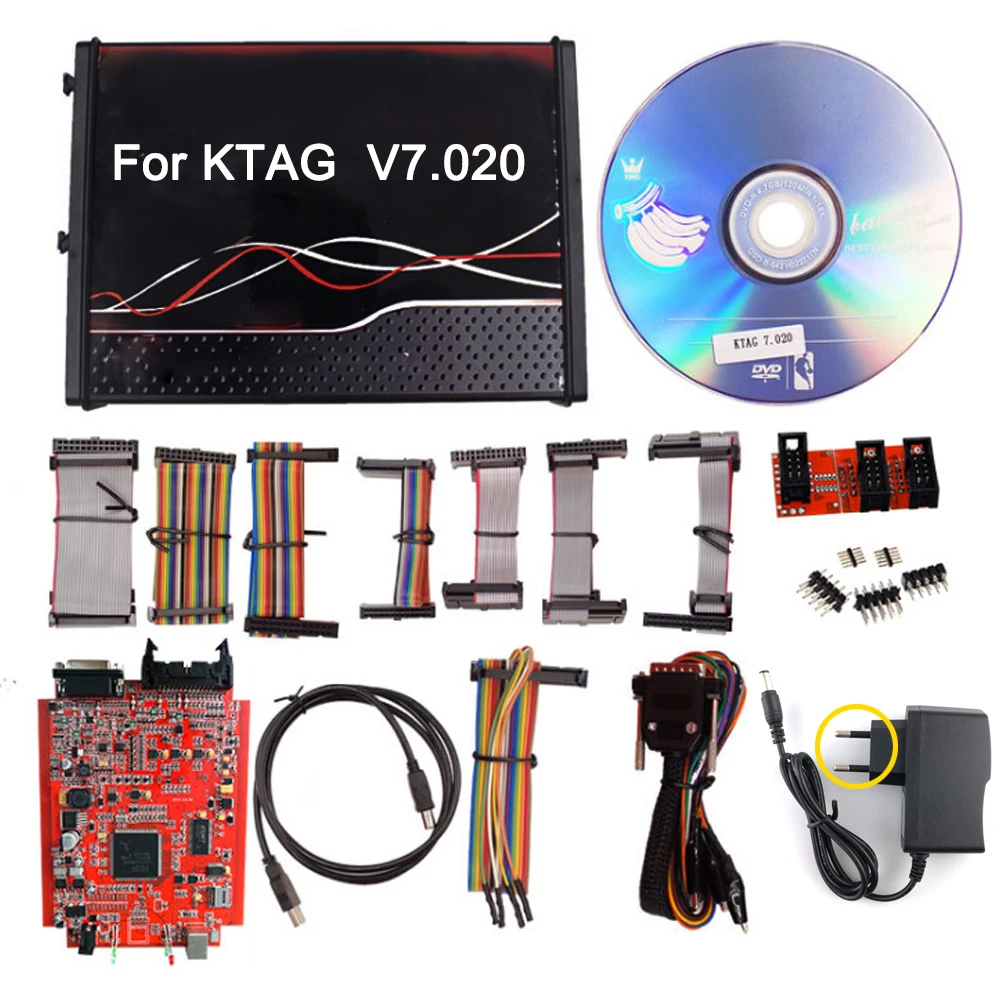 OBD2 For KTAG Firmware V7.020 Tuning Car Trucks ECU Programming Tool Master Version Unlimited Token BDM Function Software V2.23