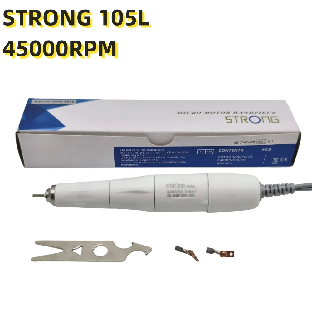 STRONG 210 45000RPM 35K e 45K Micromotor Polimento Unhas Broca Caneta Máquina de Manicure Peça de Mão Branca 2,35mm SDE SH20N STRONG 105L