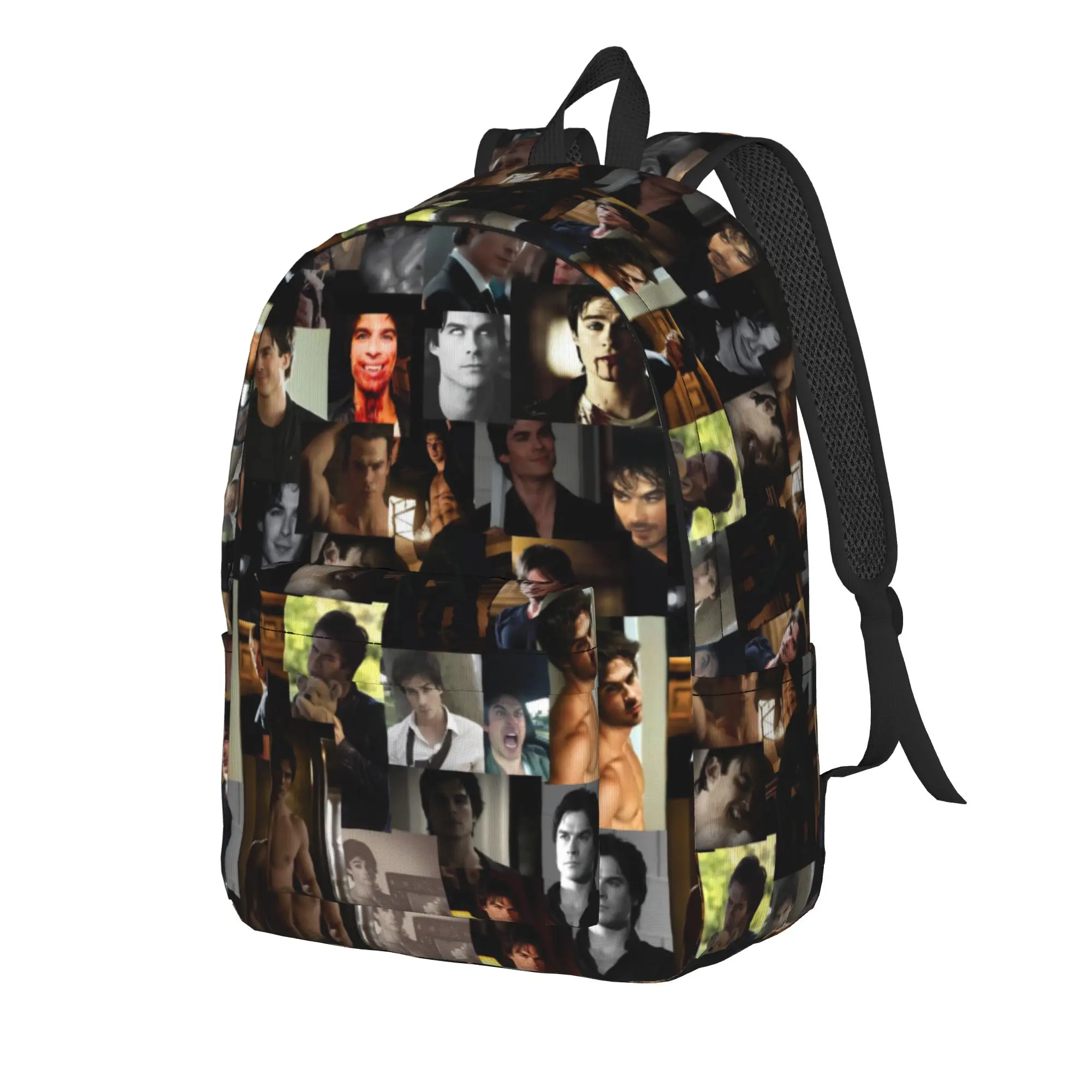 The Vampire Diaries Resuable Movie Backpack Damon Salvatore Trekking Backpacks Men Modern School Bags Colorful Soft Rucksack
