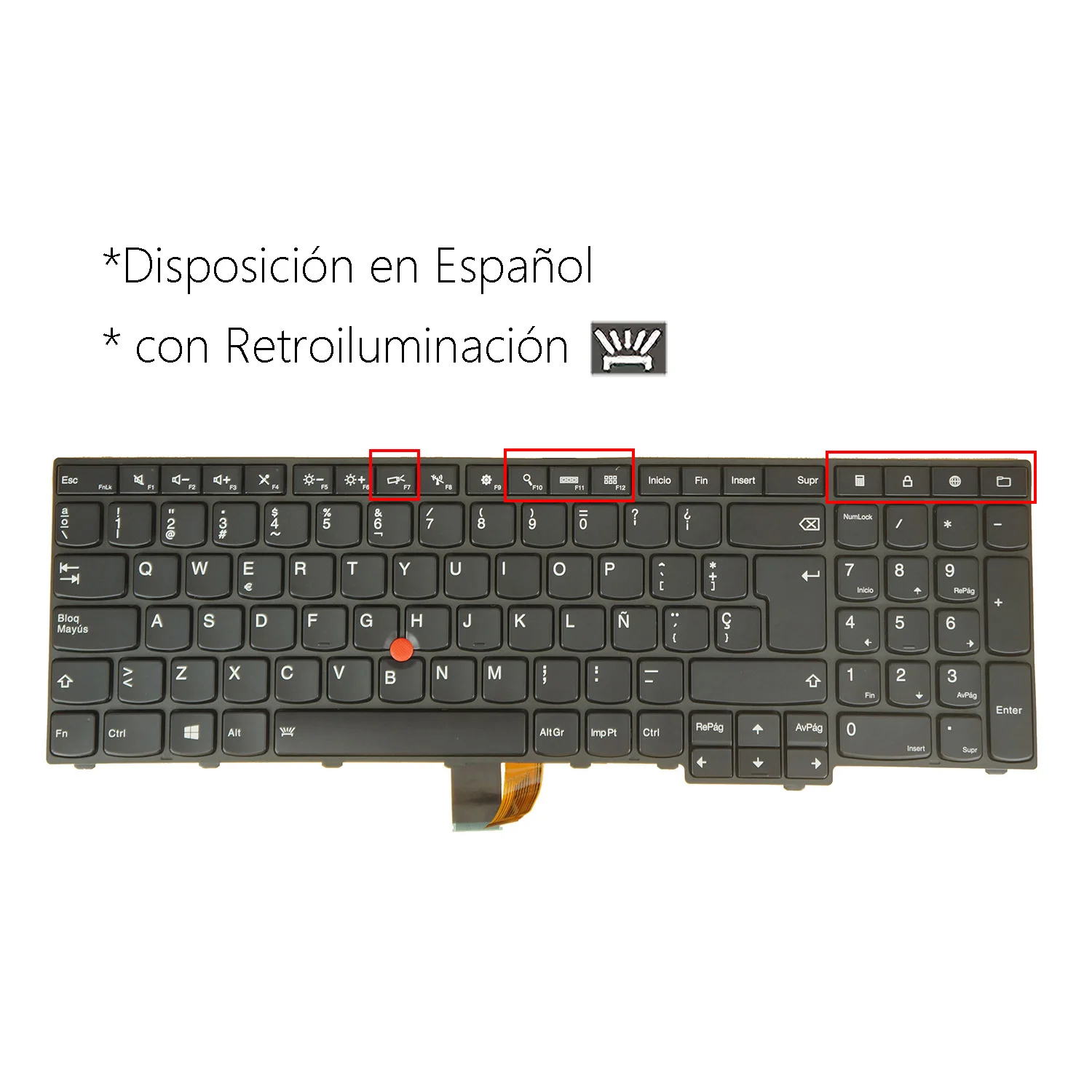 

Laptop Keyboard For Lenovo ThinkPad 04Y2397 04Y2475 04Y2468 04Y2390 01Ax654 01Ax613 E531 E540 L540 L560 L570 W540 W541 W550 W550S T540 T540P T550 T560 P50S with Backlight Spanish Layout