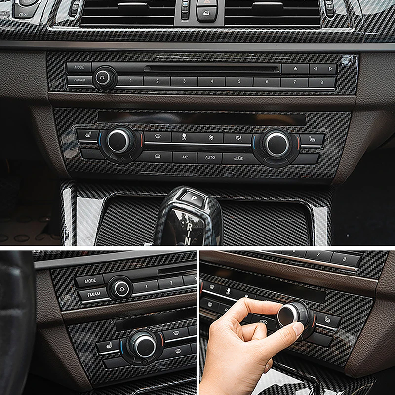 

Для BMW 5 серии F10 2011-2017 Стайлинг автомобиля, центральная консоль, CD-панель, рамка, декоративная отделка, цвет углеродного волокна, аксессуары для интерьера
