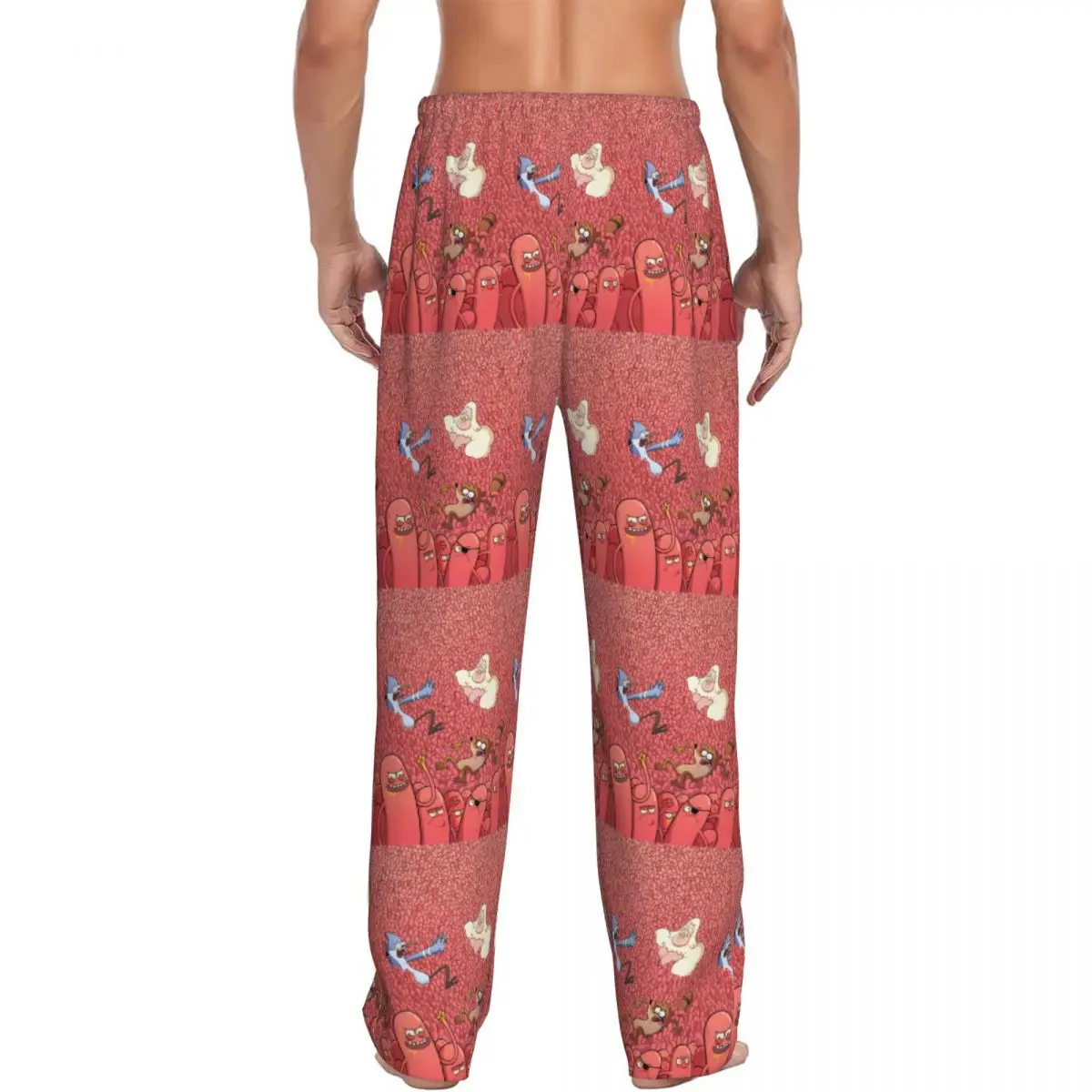 Custom Men R-Regular Show Pajama Pants Print Cute Anime Sleep Sleepwear Bottoms with Pockets