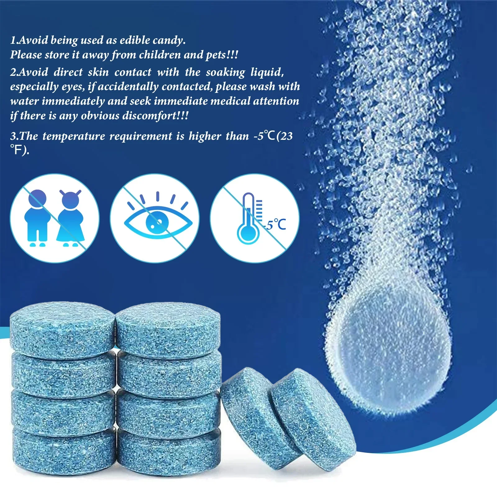 10-100pcs Car Windshield Washer Concentrated Clean Tablets Solid For Car Room Kitchen Window GlassToilet Cleaning Tablet