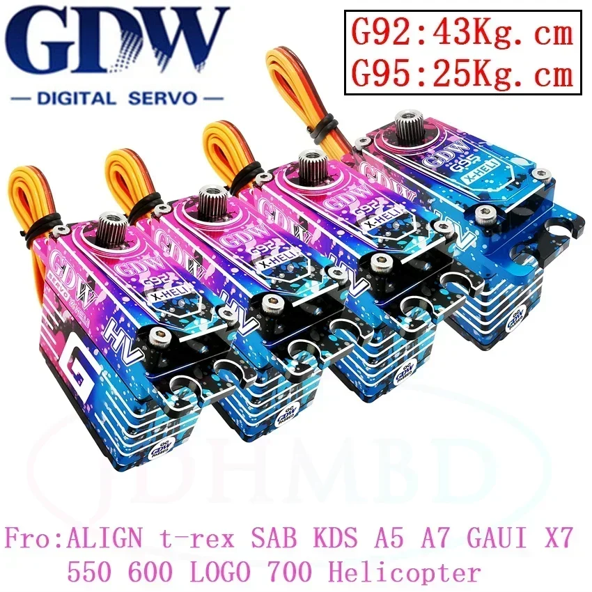 

DS290/ 295MG DS590/595MG DS820MG BLS892/895HV G50 G55 G92 G95 Original GDW HV Brushless/ Coreless Motor Servo RC Helicopter