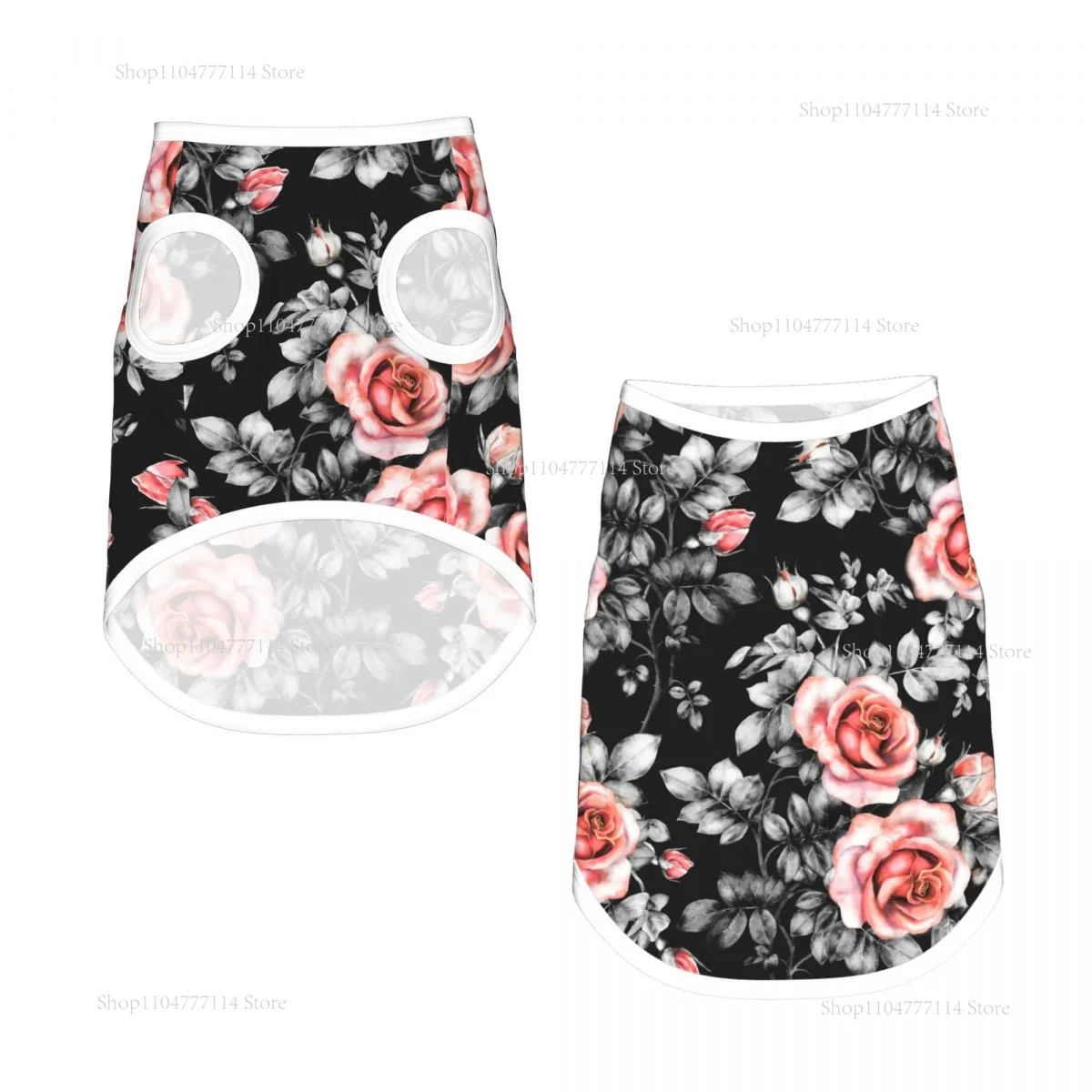 

Акварельные розы, рубашки для собак, жилет, летняя одежда для щенков, одежда для маленьких собак, футболка для щенков и кошек, домашнее животное