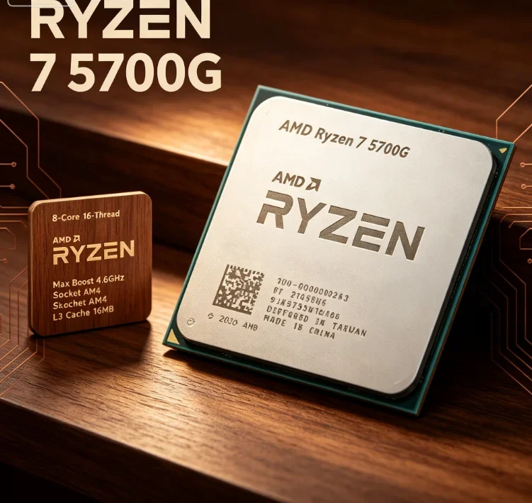 4.6GHz AMD Ryzen 7 5700G R7 5700G Socket AM4 Processor 8 Core 16 Thread 16MB L3 Cache Integrated Graphics Desktop CPU