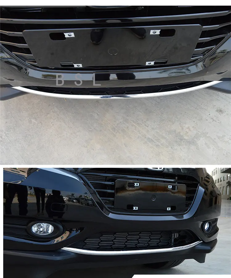 ABS Chrome External Front And Rear Bumper Grill Cover Trims Decoration 2Pcs Car Styling For Honda HRV HR-V Vezel 2015 -2018