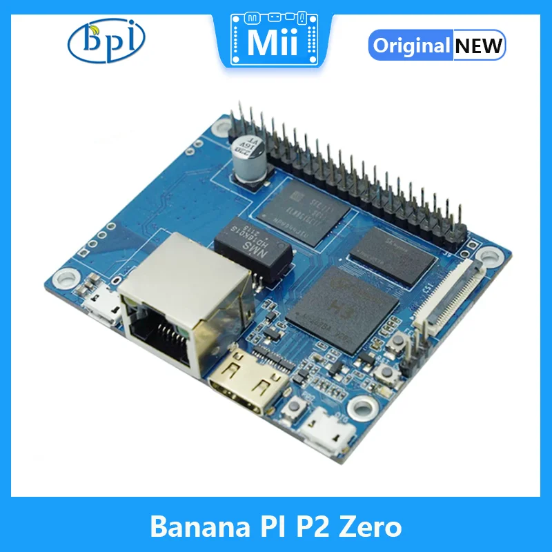 

Banana Pi BPI P2 Zero Allwinner H3 Quad-core Cortex-A7 512M DDR3 8G eMMC Support PoE Run OS Android Linux Single Board Computer