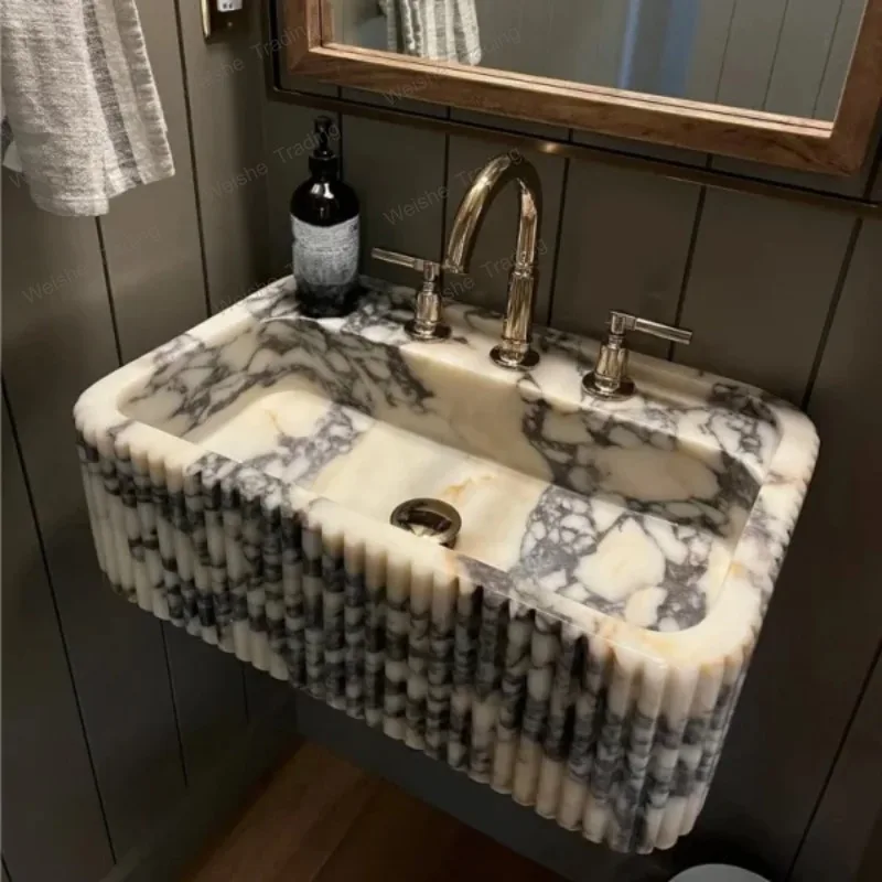 

Современная тумба для ванной комнаты с раковиной, роскошная мраморная раковина для ванной.