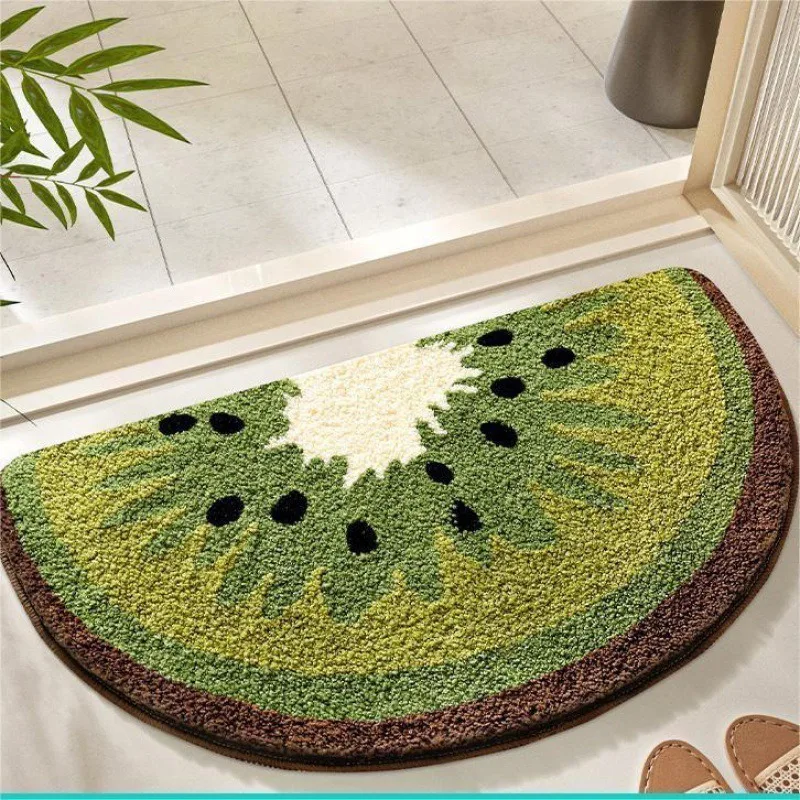 Cute Fruit Shaped Bath Mat Imitation Cashmere Absorbent Non Slip Rug Washable Doormat for Bathroom Bedroom Entryway