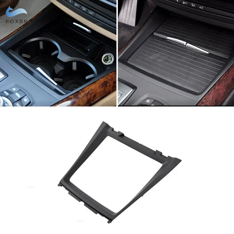 

Car Central Water Cup Holder Panel Bezel Decorative Trim For BMW X5 E70 2008-2013 X6 E71 E72 2008-2014 51166956756 51169129401