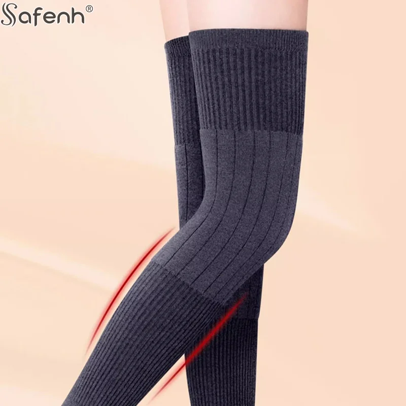 1 paio di ginocchiere in cashmere di pelliccia di coniglio nero, grigio inverno anziani gamba fredda artriti ginocchiera termica tenere al caldo protezione del ginocchio spessa