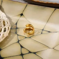 Boucles d'oreilles Punk sans perçage pour femmes, classique, couleur or, tendance, cadeau Y2K, bijoux simples à usage quotidien 5