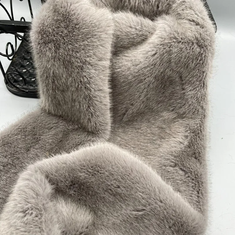12mm TwoTone Silver Blue Mink Faux Fur Fabric Low Pile for Clothing Doll Making Plush Material Handmade DIY Home Craft Textile