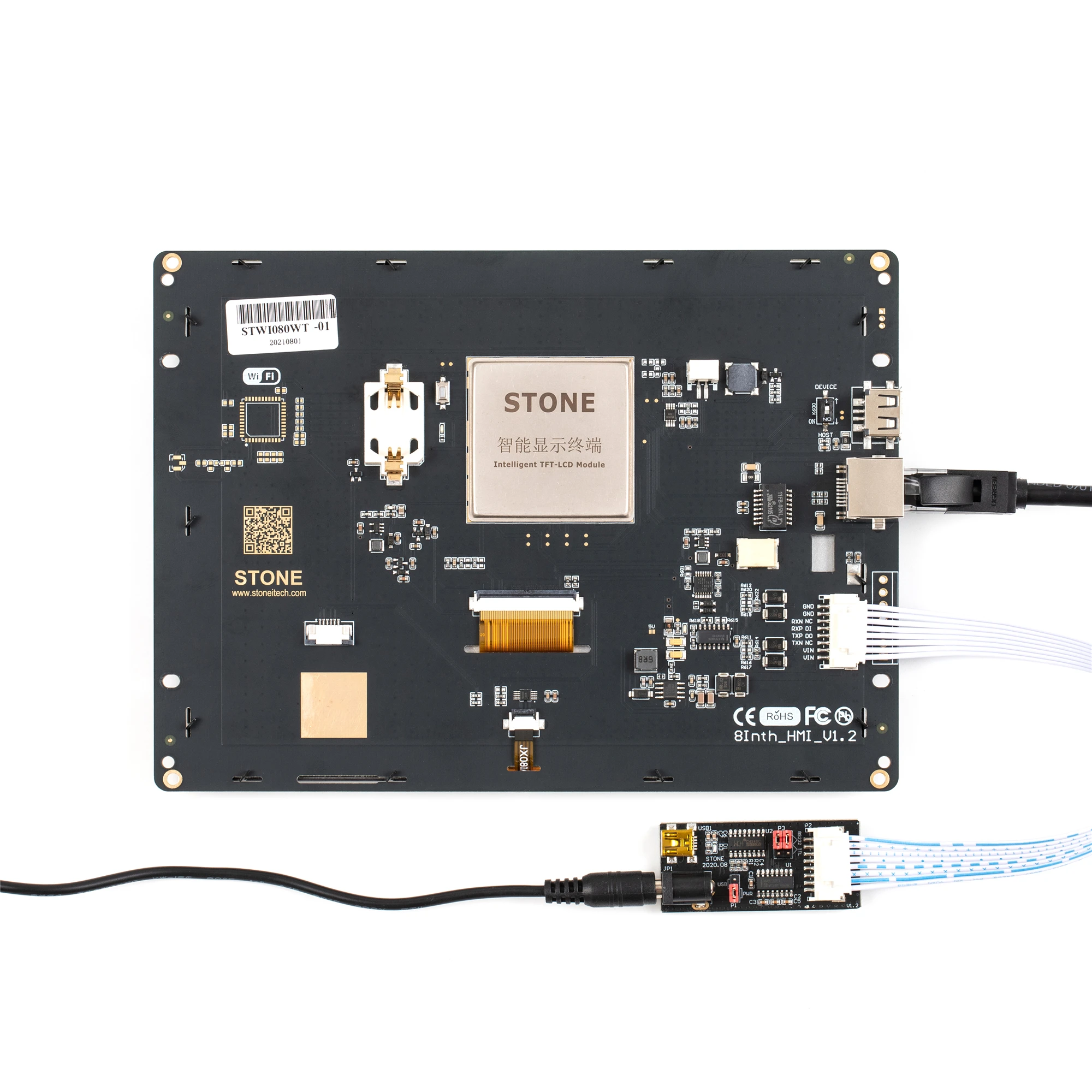 Tft completo inteligente do lcd da cor de 8 polegadas com tela sensível ao toque