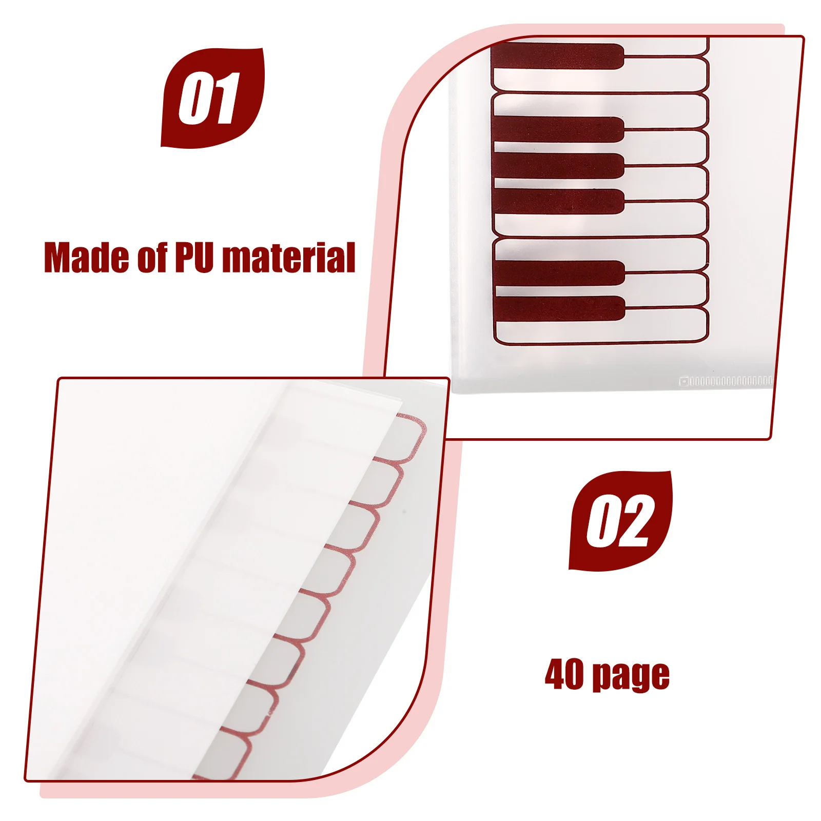 A4 Portable Music Folder Clear File Folder Durable Document Organizer Office School Sheet Music Binder Storage