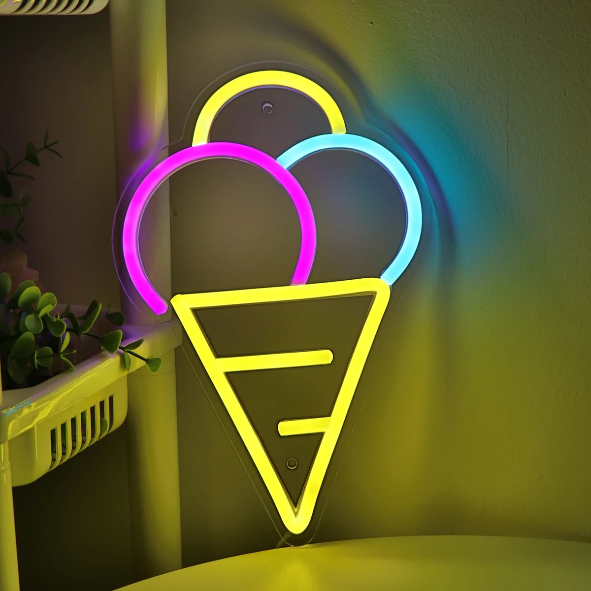 Imagem -06 - Ice Cream Led Wall Neon Art Sign Night Light para Shop Party Decoração de Sobremesa 6.73 x 10.24 1pc