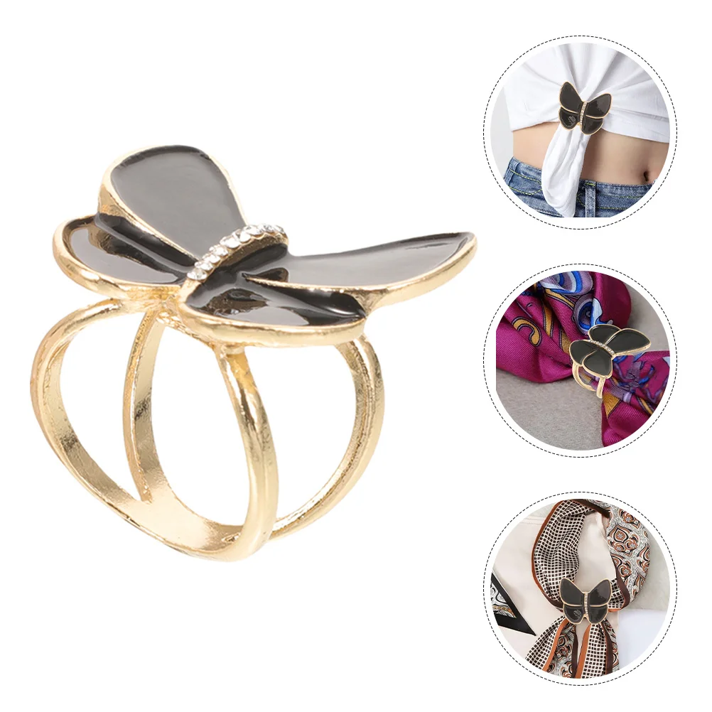 

2Pcs Scarf Fixing Buckle Rings Butterfly Scarf Clips for Women's Clothes Shawl Rings Clothing Ring Decor Clothing Ring Holder