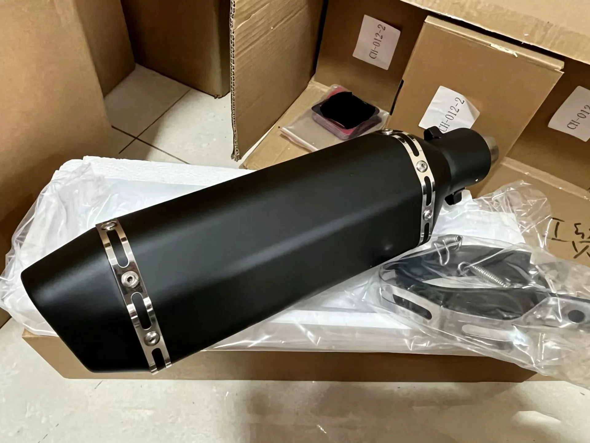 1PC High Performance 370mm Mofles Exosto Escapes Para Moto Motorcycle Exhaust For ATV Street Bike