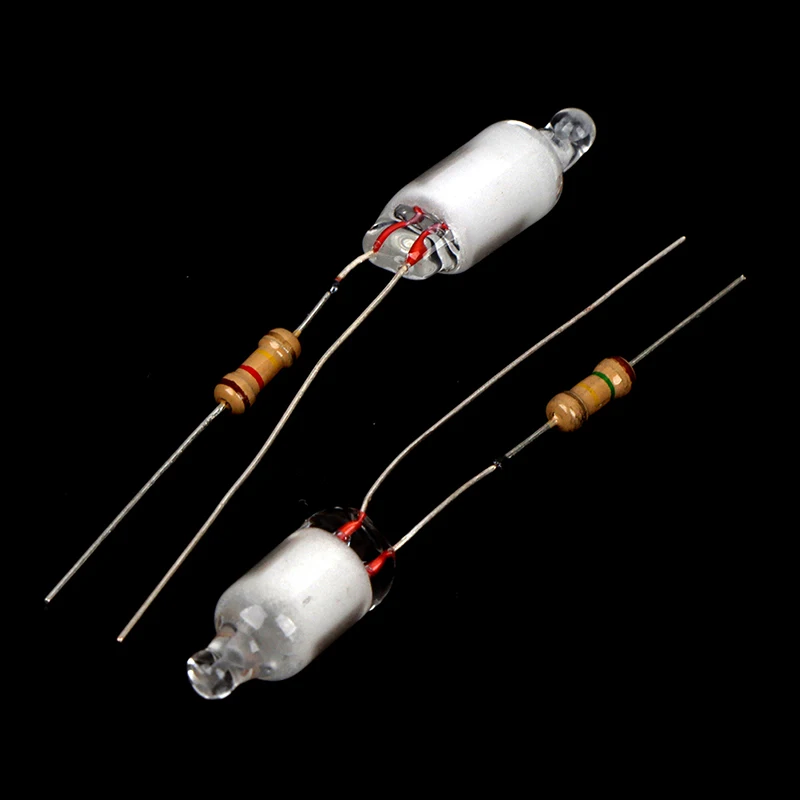 Bombillas de neón de 10 piezas, Mini Indicador de luz de neón con resistencia de 220V, color rojo, azul y verde, 6x13mm
