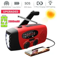 Multifunctional Solar Radio Hand Crank Powered FM AM NOAA Weather Radio 2000mAh Emergency LED Flashlight Hand Dynamo Power BanK