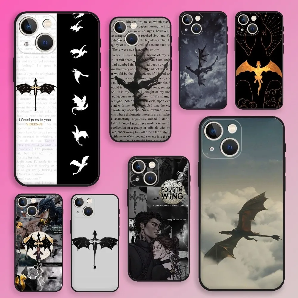 F-Fourth Dragon W-Wing Phone Case For iPhone 15,14,13,12,11,Plus,Pro Max,XS,X,XR,SE,Mini,8,7 Soft Silicone Black Cover