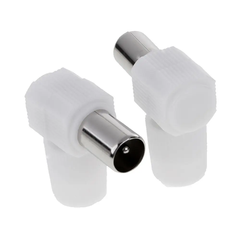 Right Angle RF Male Connector 90 Degree Coaxial Adapter TV Aerial Cable Adaptor Replacement for Wall Mounted Tvs