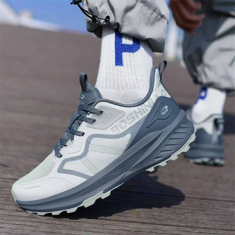 

Мужская прогулочная обувь, уличные нескользящие кроссовки для бега, дышащие кроссовки, амортизирующая роскошная обувь для бега, сетчатая обувь для бездорожья