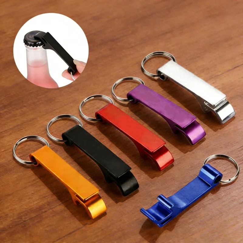 Multicolor Bottle Opener Beer Keychain Personalized Keychain Multi-functional Key Ring Chain Gift