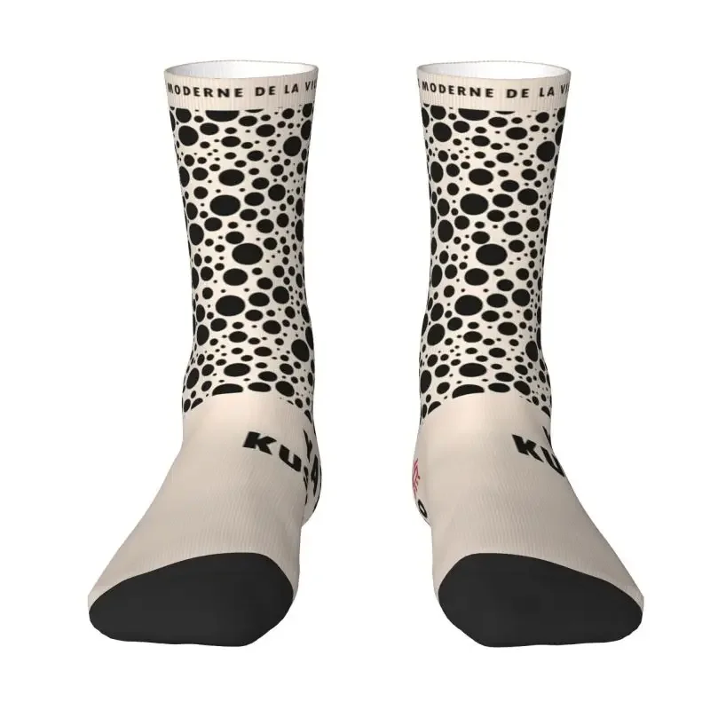 Yayoi Kusama Japanese Exhibition Mens Crew Socks Unisex Fashion 3D Printed Dress Socks