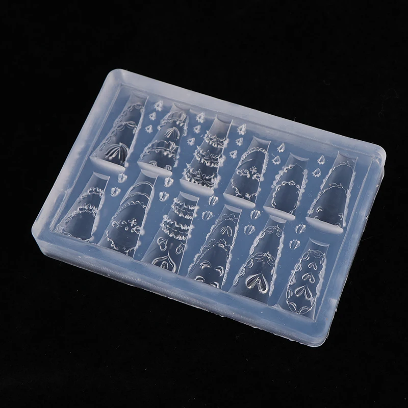 3D 케이크 크림 스커트 리본 아크릴 몰드 네일 아트 장식 DIY 디자인 실리콘 네일 아트 몰드 템플릿 네일 참용