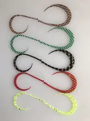 100PCS 11.5CM S Shaped Silicone Ribbon DIY Fishing Rig Accessories Skirts Buzzbait Rubber Jig Fly Tying Squid Skirts