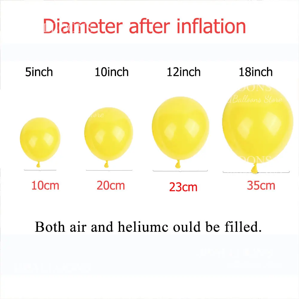 10/30/50Pcs Yellow Balloons Retro Mustard Lemon Maca Pastel Yellow Helium Latex Balloons for Birthday Baby Shower Wedding Decor