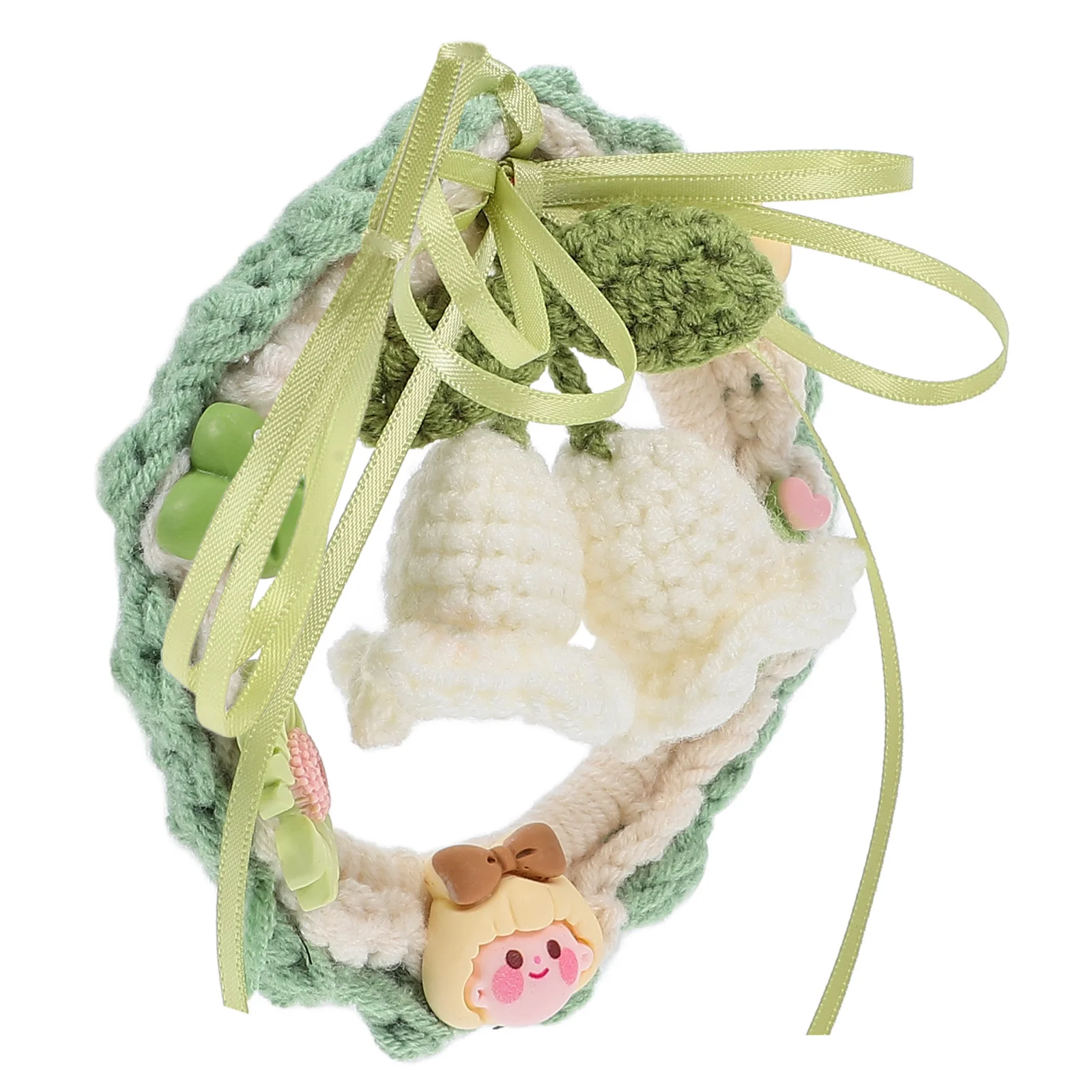 

Hanging Accessories Crochet Flower Decorations Cute Rear View Mirror Ornaments Dangle Accessories For Women Flower Shaped