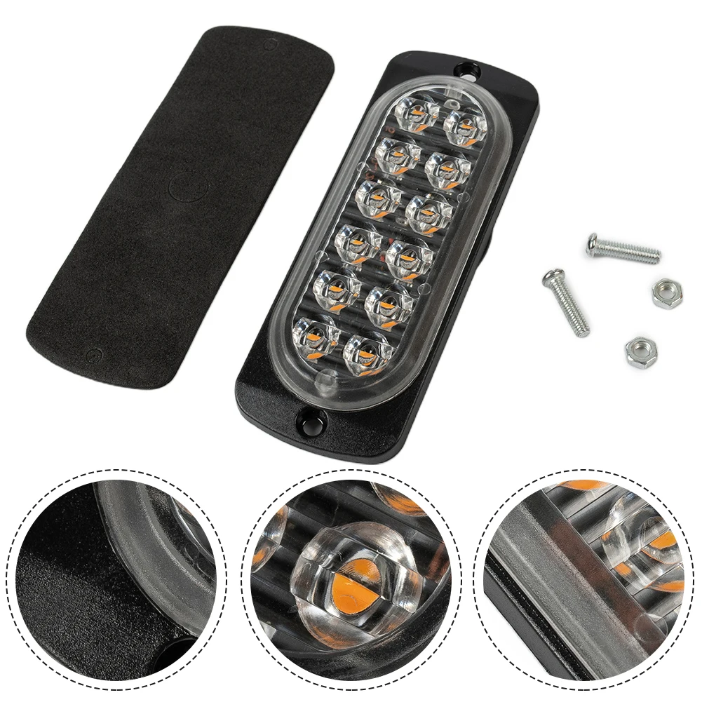 12V-24V Led Light Bar Amber Car Truck Side Marker Light Turn Light Bar Indicators Lamp Hazard Beacon Lamp 6 Led