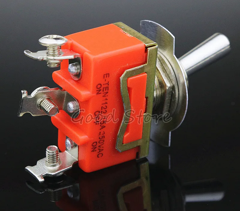 1PCS E-TEN1122  15A 250VAC 3PIN ON-OFF-ON Toggle switch Rocker switch The power switch micro switch orange