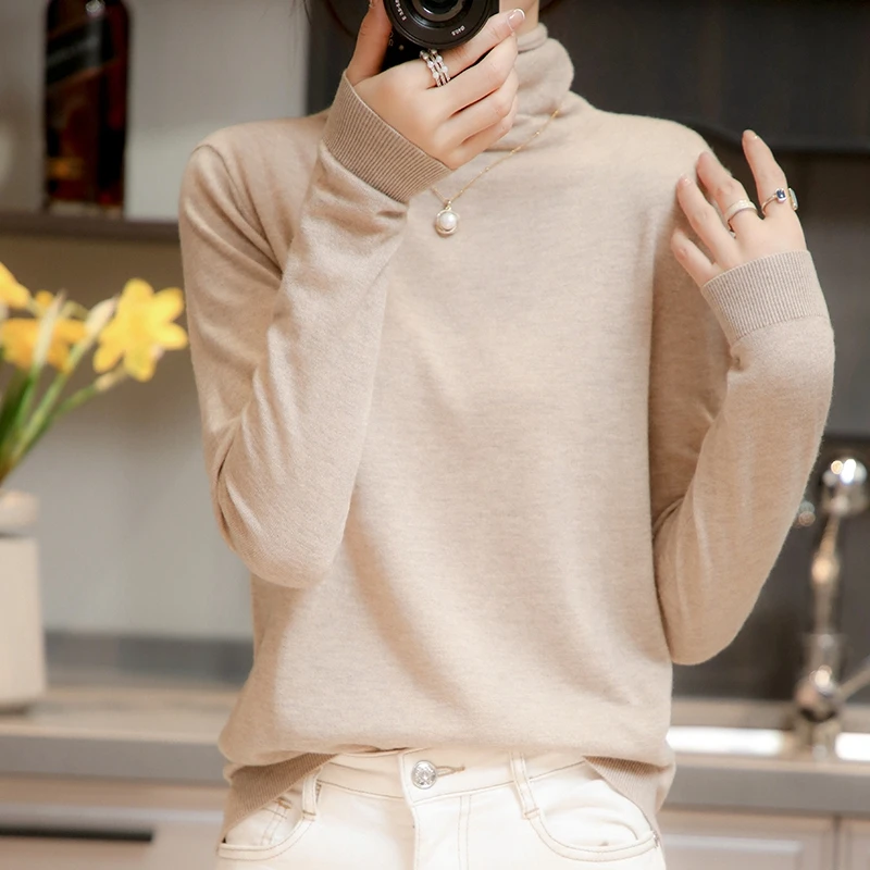 Cashmere sweater Women  Autumn And Winter Cashmere Turtleneck  Inside cashmere Sweaters Pile Up The Collar