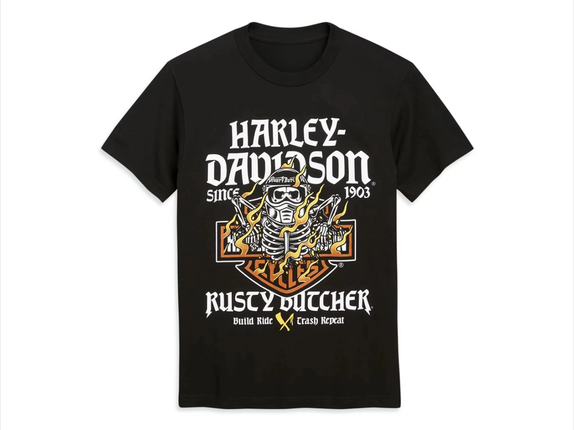 Trendy Harley Men's Women T-shirts Clothing Rusty Butcher Motorcycle Bike American Vintage Ride Nostalgic Streetwear Tees Tops