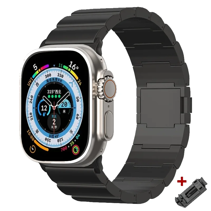 Titanium Strap for Apple Watch Ultra 2 1 49mm 45mm 44mm 38mm 40 41mm Magnetic Buckle Series 9 8 7 6 SE 5 4 3 2 Correa Bracelet