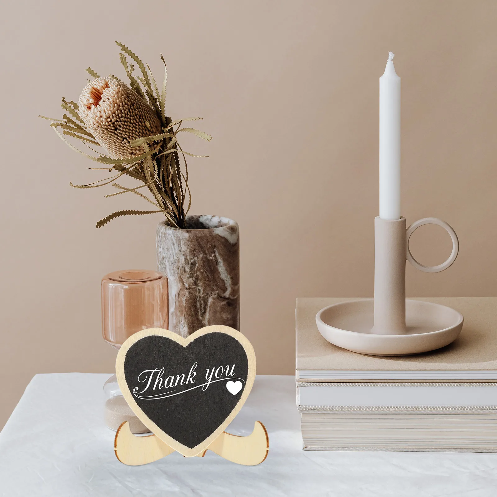 

10pcs Mini Chalkboard Wooden Small Message For Home Wedding Party Heart Shaped Erasable Letter Board Kitchen Menu Sign Household