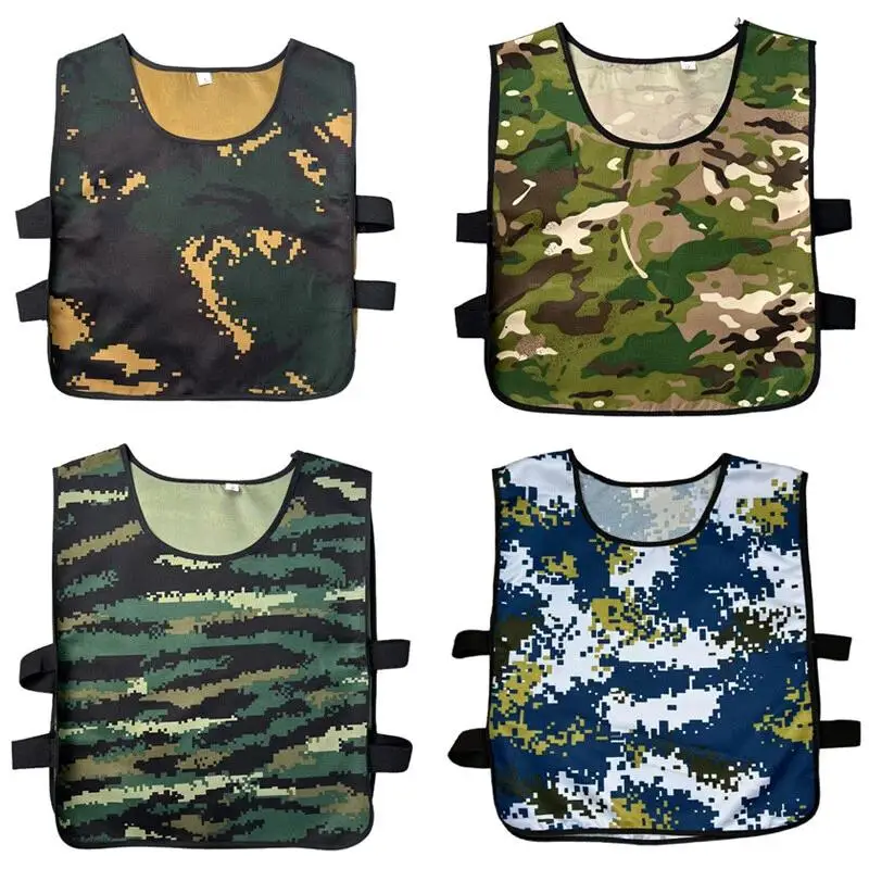 Camouflage Children's Adult Vest Print LOGO Combat Tactics Training Activity Vest Student Military Training Summer Camp Clothing